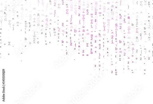 Light Pink, Green vector cover with math elements.