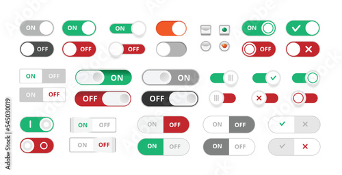 Vector User Interface Set including switches in different design variations