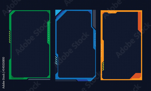 Hud frames futuristic text box border frame scifi digital screen hologram panel vector