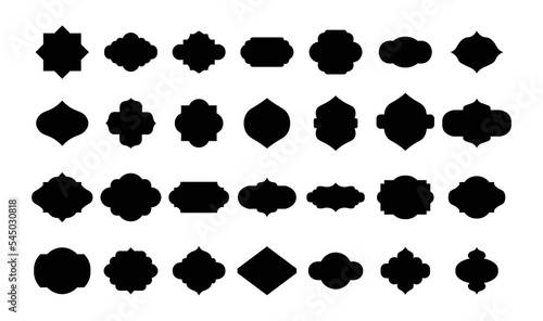 Set of islamic shape illustration design blank islamic shape template vector