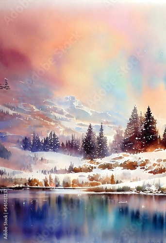 Watercolor Background for Winter © michael
