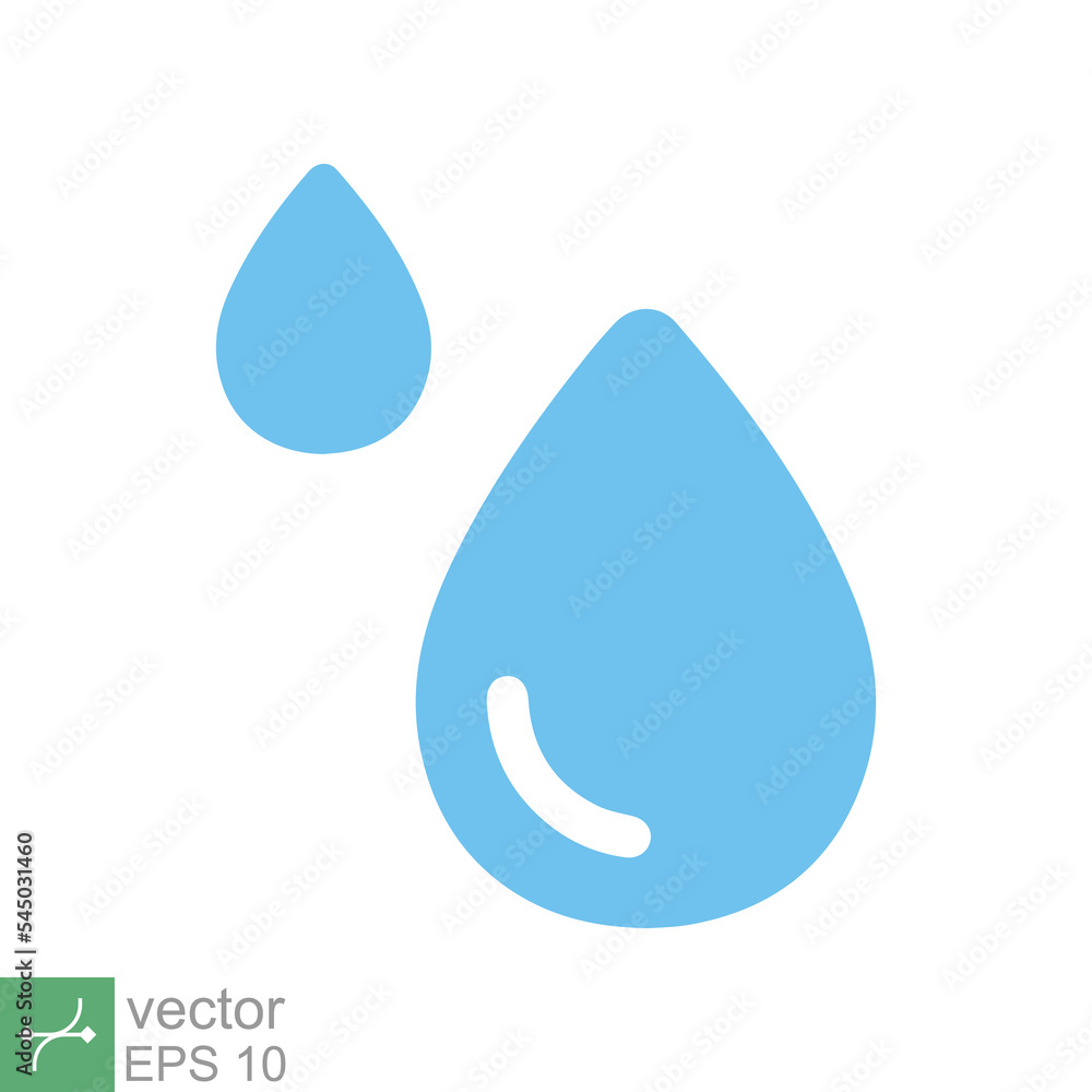 Water drops icon. Simple flat style. Drop water, droplet, liquid, oil, rain, clean aqua, farming, nature, environment concept. Vector illustration isolated on white background. EPS 10. Water drops icon. Simple flat style. Drop water, droplet, liquid, oil, rain, clean aqua, farming, nature, environment concept. Vector illustration isolated on white background. EPS 10.