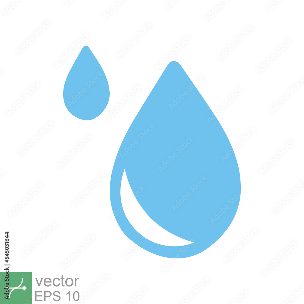 Water drops icon. Simple flat style. Drop water, droplet, liquid, oil, rain, clean aqua, farming, nature, environment concept. Vector illustration isolated on white background. EPS 10. Water drops icon. Simple flat style. Drop water, droplet, liquid, oil, rain, clean aqua, farming, nature, environment concept. Vector illustration isolated on white background. EPS 10.
