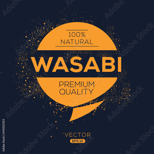 Creative (Wasabi), Wasabi label, vector illustration.