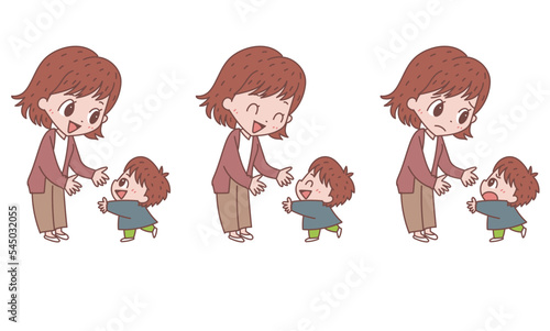 子どもをお迎えするママ_表情バリエーションセット