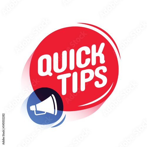 Quick tips advice with megaphone on white background vector illustration
