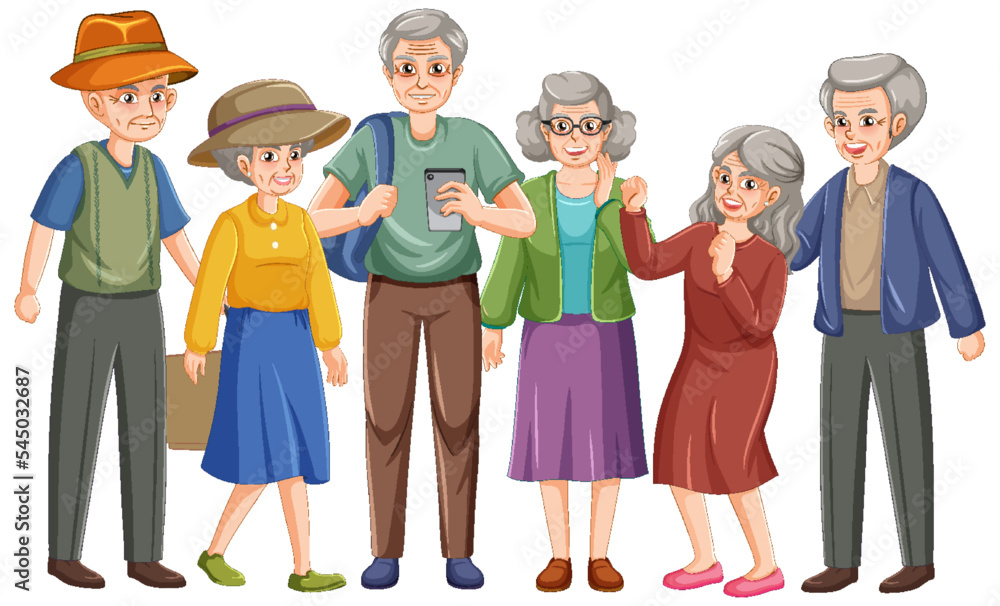 Obraz premium Happy senior people group
