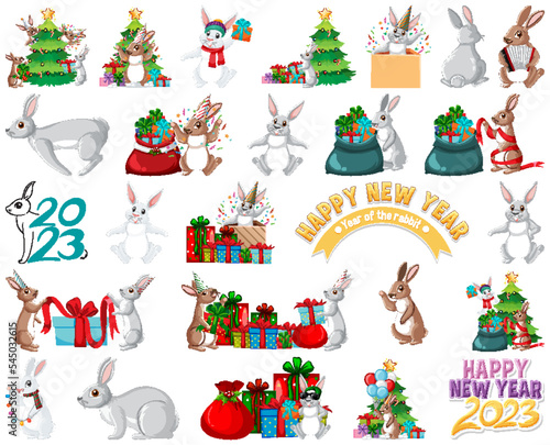 Set of 2023 new year element icon