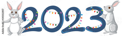 New Year 2023 rabbit sign icon