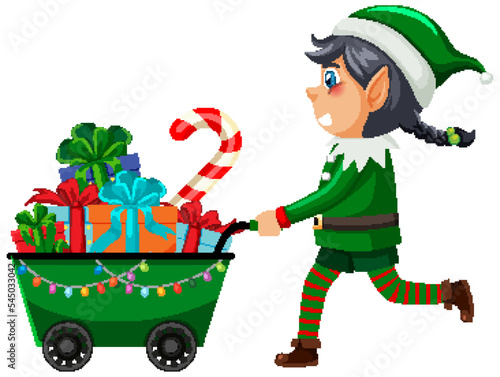 Christmas elf cartoon character