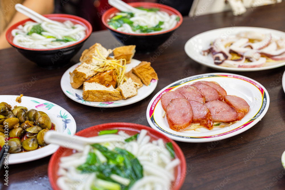 Dishes of Taiwanese local food