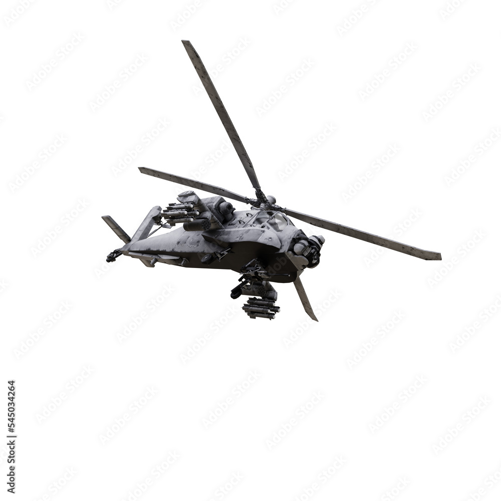 Fototapeta premium military attack helicopter isolated
