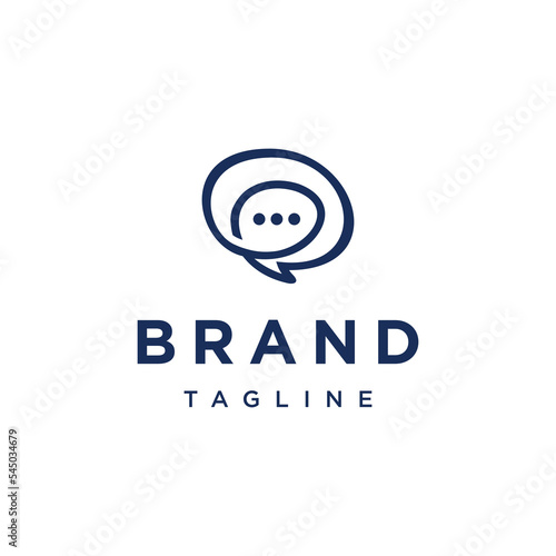 Circle Bubble Chat Logo Vector Template