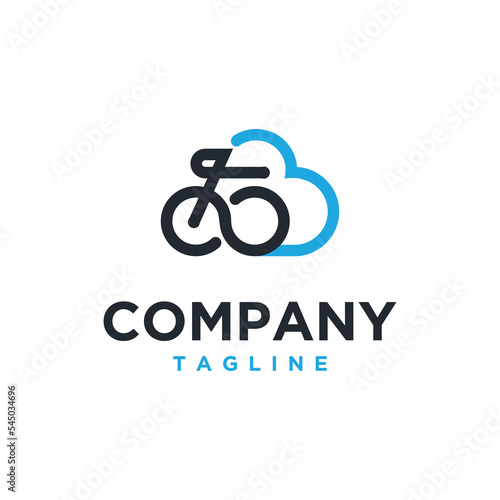 Cloud Bike Vector icon logo template