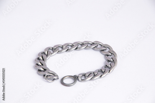 silver bracelet isolated on white