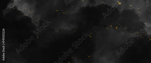 Black watercolor grunge background. Black gold marble texture background. Tiles luxury stone floor seamless glitter for interior and exterior. Abstract fog distressed vintage grunge.