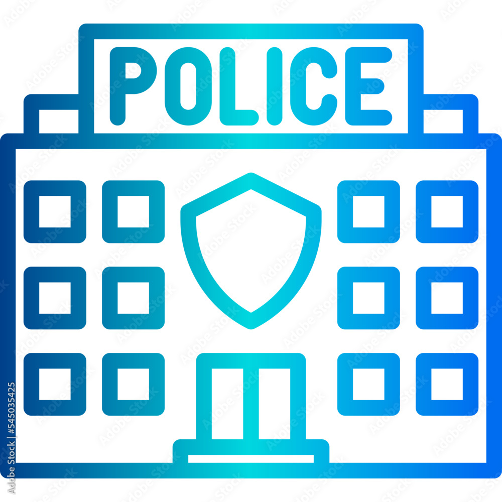 Police station gradient line icon