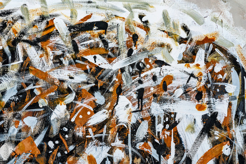 abstract hand painted canvas with expressive multicolored brush strokes
