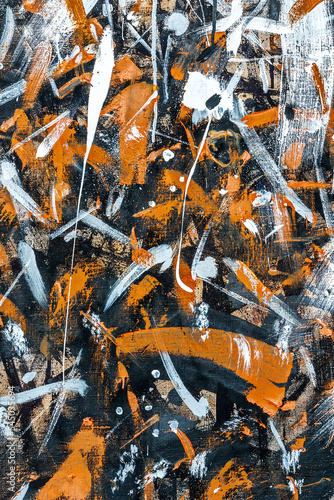art abstract chaotic brush strokes of different colors on canvas background