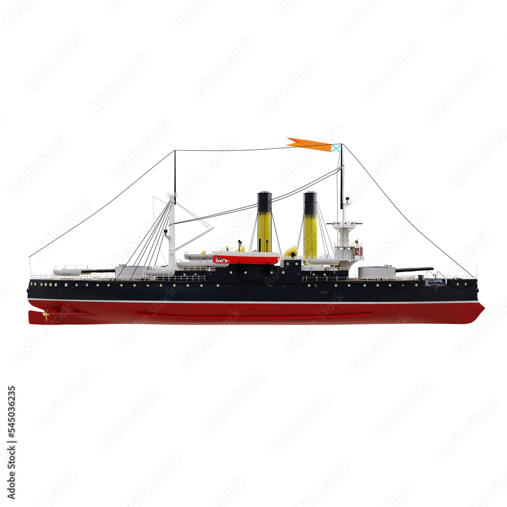 Fototapeta premium Coast defense ship isolated