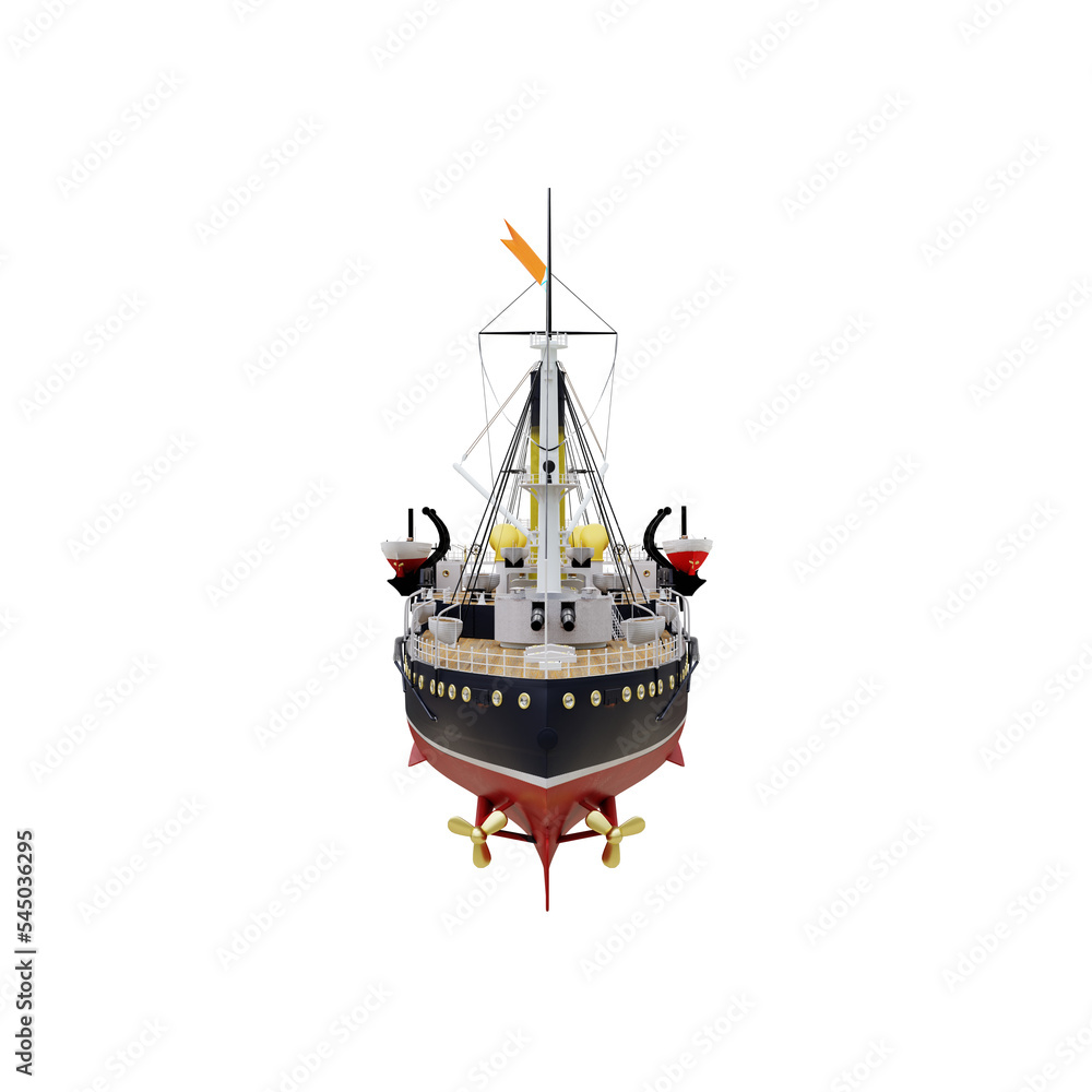 Naklejka premium Coast defense ship isolated