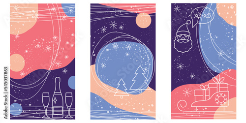 set of templates with a winter holiday mood