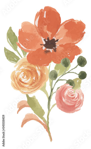 Cosmos & Rose Flower Floral Arrangement