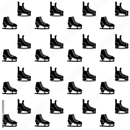 Seamless pattern with winter hockey skates and Winter figure skates