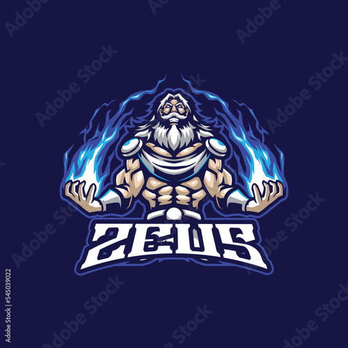 Zeus mascot logo design with modern illustration concept style for badge, emblem and t shirt printing. Angry zeus illustration for sport and esport team.