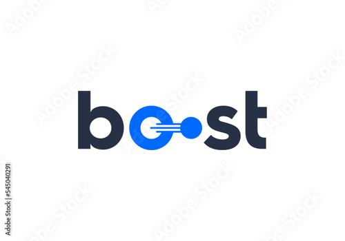 abstract boost technology logo design templates