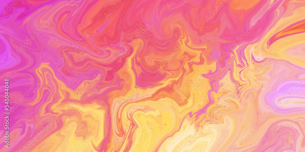 Fire flames on pink background with Luxurious colorful liquid marble surfaces design. Abstract color acrylic pours liquid marble surface design. Beautiful fluid abstract paint background.