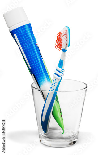Canvastavla Toothbrush and Toothpaste Tube in a Glass