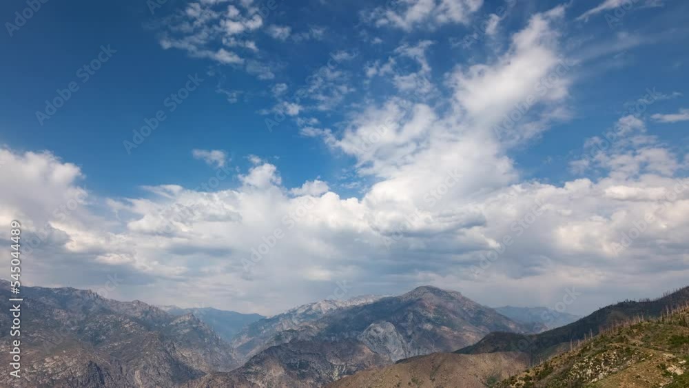 Time laose of the rugged landscape of Kings Canyon National Park in California Time laose of the rugged landscape of Kings Canyon National Park in California