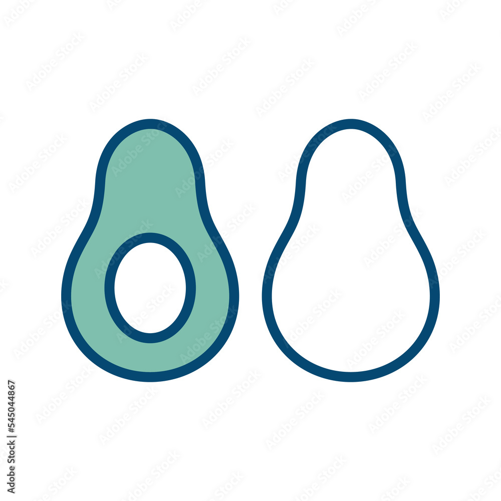 avocado - fruit icon vector design template in white background avocado - fruit icon vector design template in white background