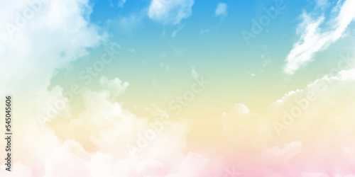 Pastel sky with white clouds background