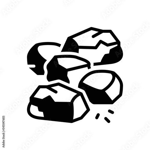 Black solid icon for stones 
