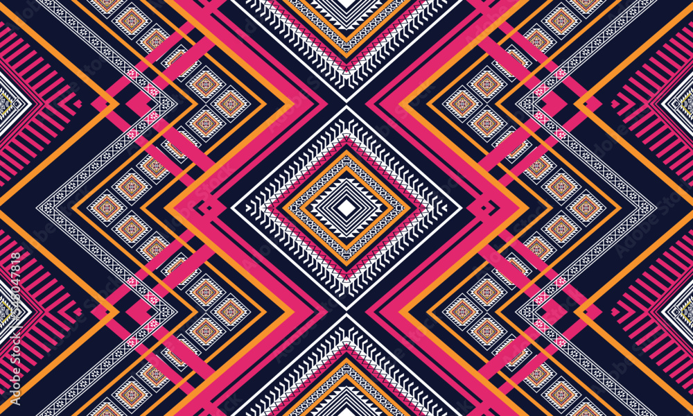 Geometric ethnic flower pattern for background,fabric,wrapping,clothing,wallpaper,Batik,carpet,embroidery style. Geometric ethnic flower pattern for background,fabric,wrapping,clothing,wallpaper,Batik,carpet,embroidery style.