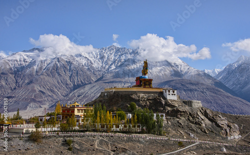 Diskit Monastery, Maitreya Buddha , India, Ladakh, Nubra Valley, Buddhism photo