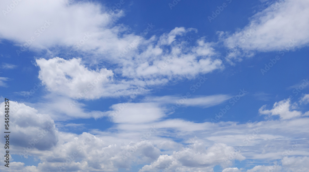 Sky texture with fluffy clouds. Landscape sky background Sky texture with fluffy clouds. Landscape sky background