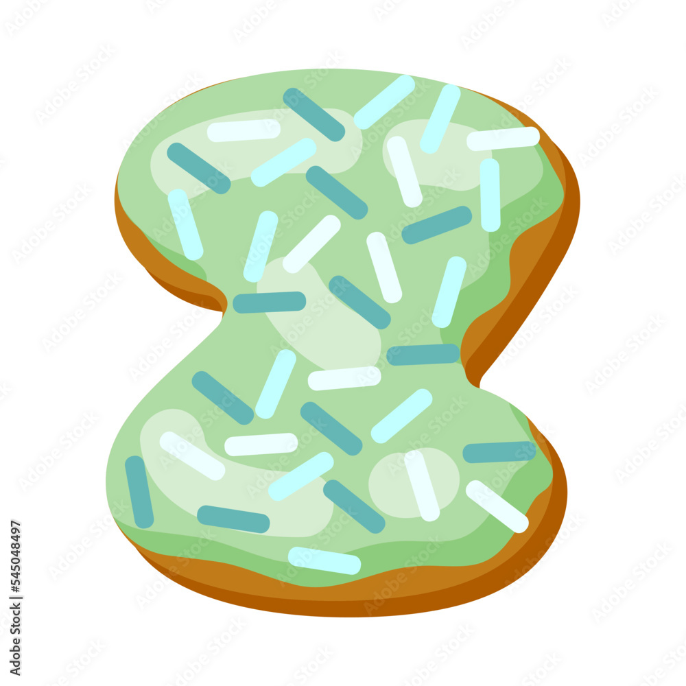 Letter z in donut font vector illustration. Design of alphabet letter