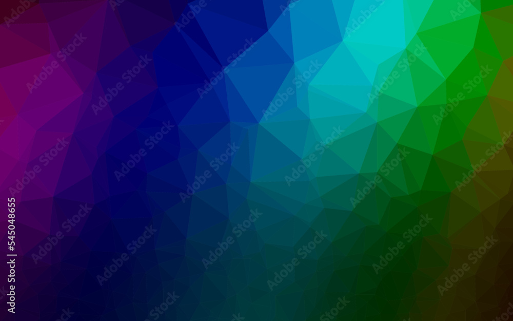 Fototapeta premium Dark Multicolor, Rainbow vector abstract polygonal cover.