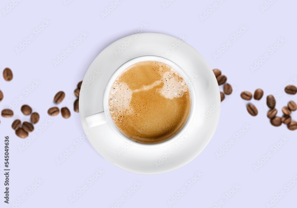Fototapeta premium Tasty fresh hot aroma coffee in cup