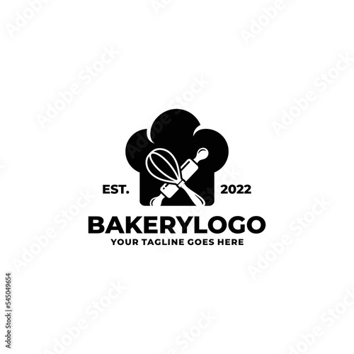 Bakery chef logo design vector