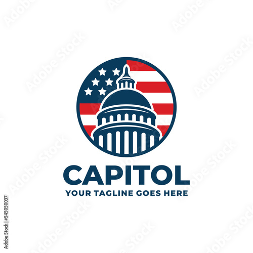 Capitol building logo design vector