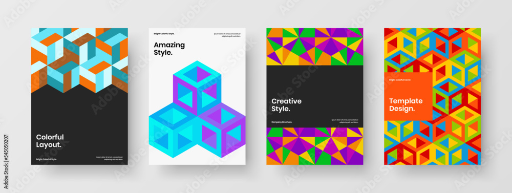 Abstract mosaic pattern banner layout collection. Isolated pamphlet design vector concept bundle. Abstract mosaic pattern banner layout collection. Isolated pamphlet design vector concept bundle.