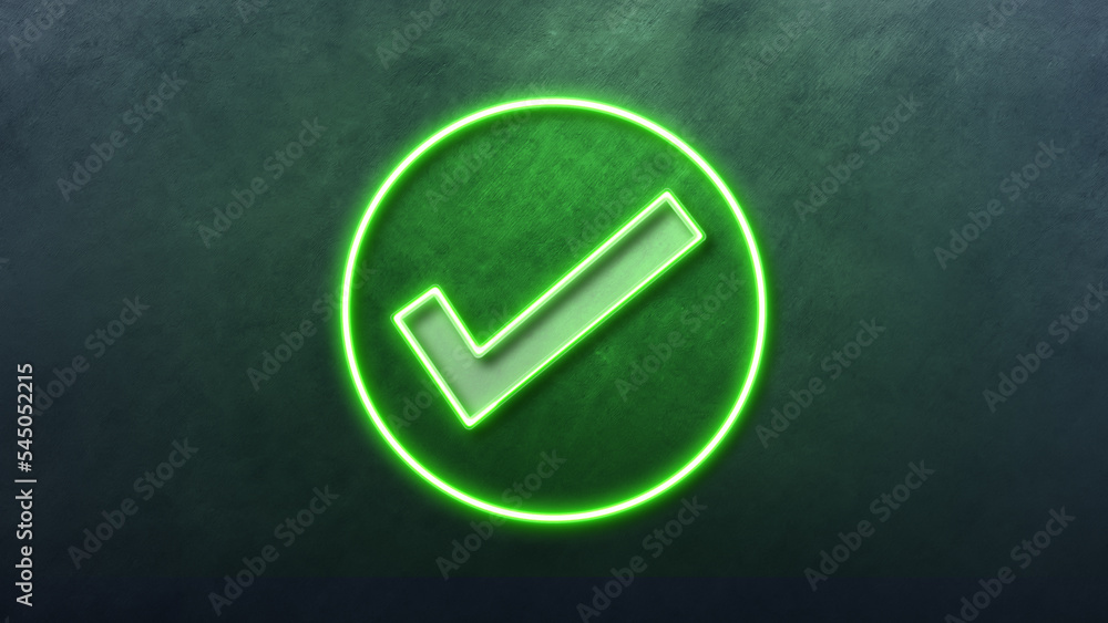 correct wrong Icon in convesation Neon animation. Light Glowing blue Bright Symbol with Dark Background