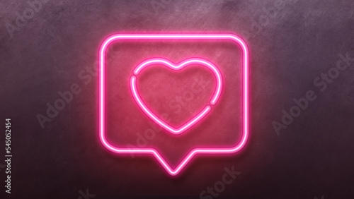 Neon heart Icon animation. Light Glowing blue Bright Symbol with black Background.