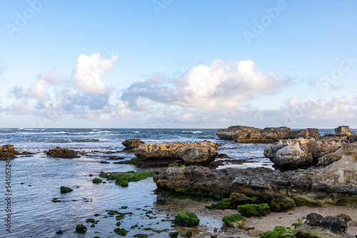 View of a rocky beach in Melbourne, Australia