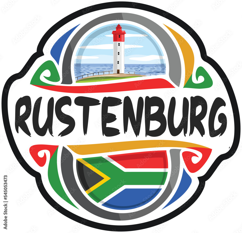 Rustenburg South Africa Flag Travel Souvenir Sticker Skyline Landmark