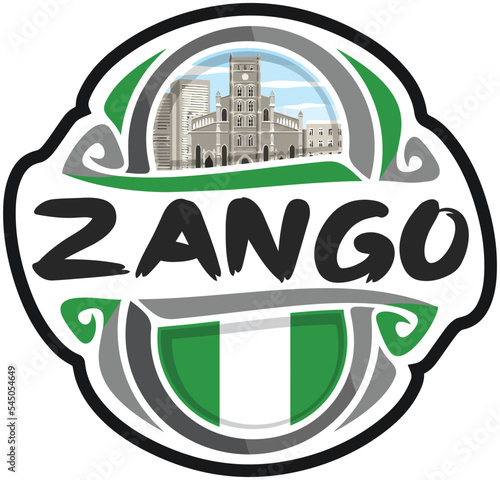 Zango Nigeria Flag Travel Souvenir Sticker Skyline Landmark Logo Badge Stamp Seal Emblem Coat of Arms Vector Illustration SVG EPS photo